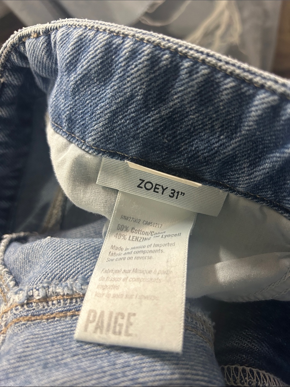 NWT Paige Zoey 31” Wide Leg Denim Jeans with Drawstring Waist - Picture 10 of 11